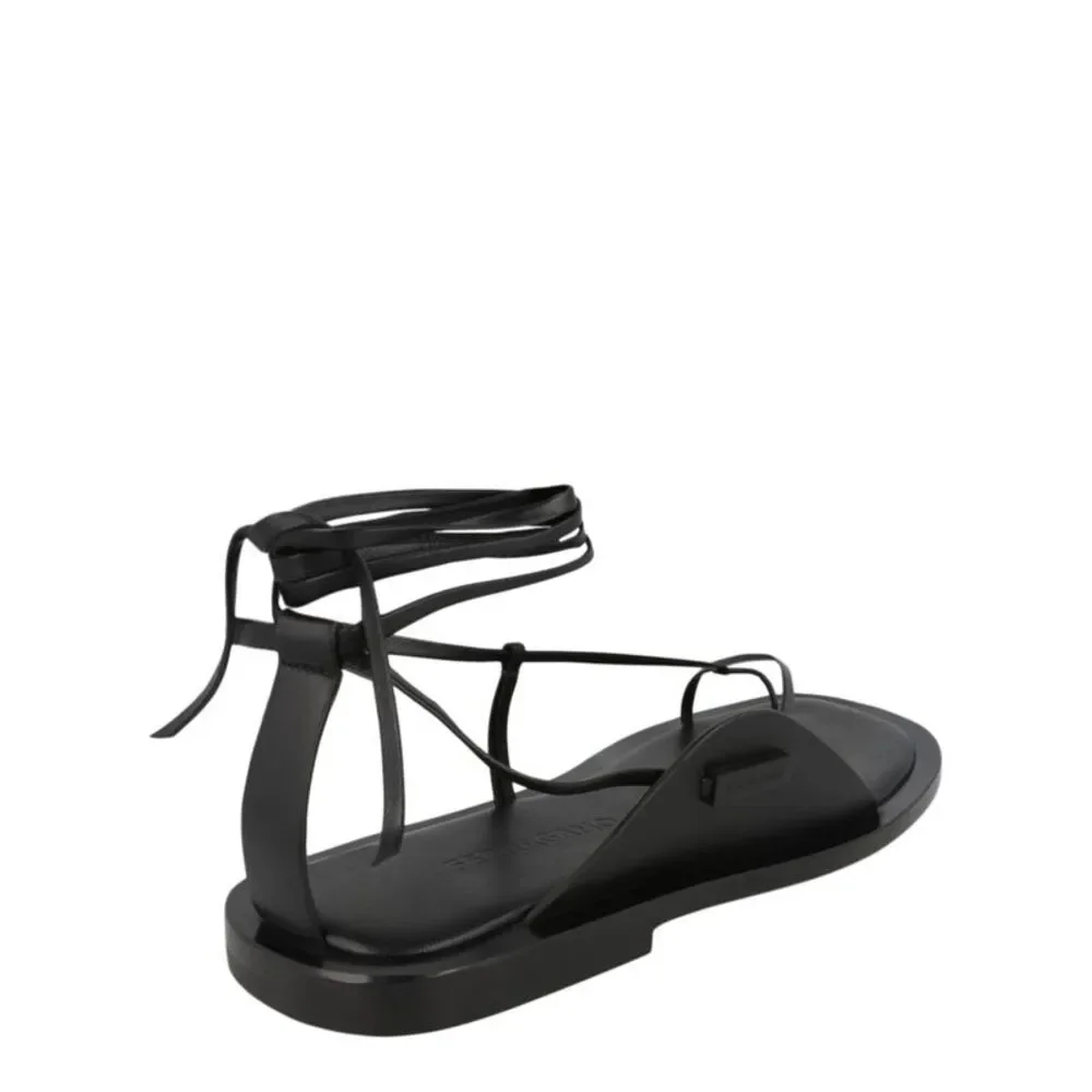 Ferragamo Golia Leather Sandals Black Mens